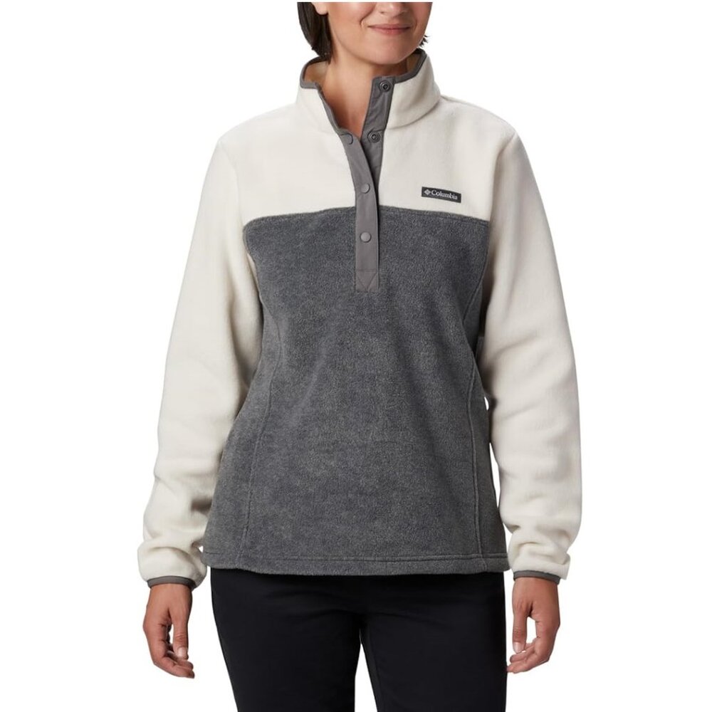 NWoT Columbia Women's Benton Springs Snap Fleece Pullover Chalk Size M $80 EE454
